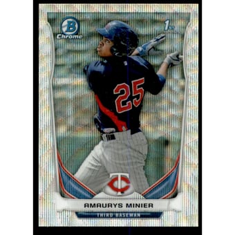 2014 Bowman Chrome Prospects Series 2 Silver Wave Refractors #BCP98 Amaurys Minier