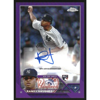 2023 Topps Chrome Update Autographs Purple Refractors #ACRV Randy Vasquez