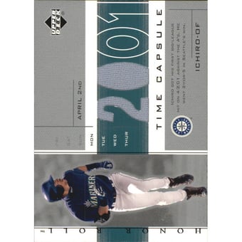 2002 Upper Deck Honor Roll Time Capsule Game Jersey #TCI1 Ichiro Suzuki 4-2-01