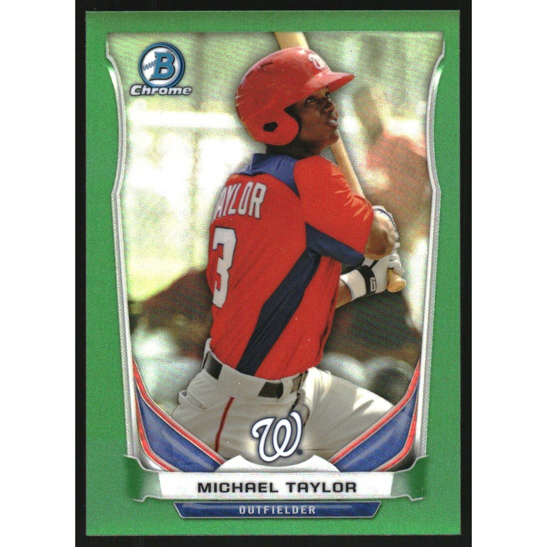 2014 Bowman Chrome Prospects Series 2 Green Refractors #BCP40 Michael Taylor. rookie card picture