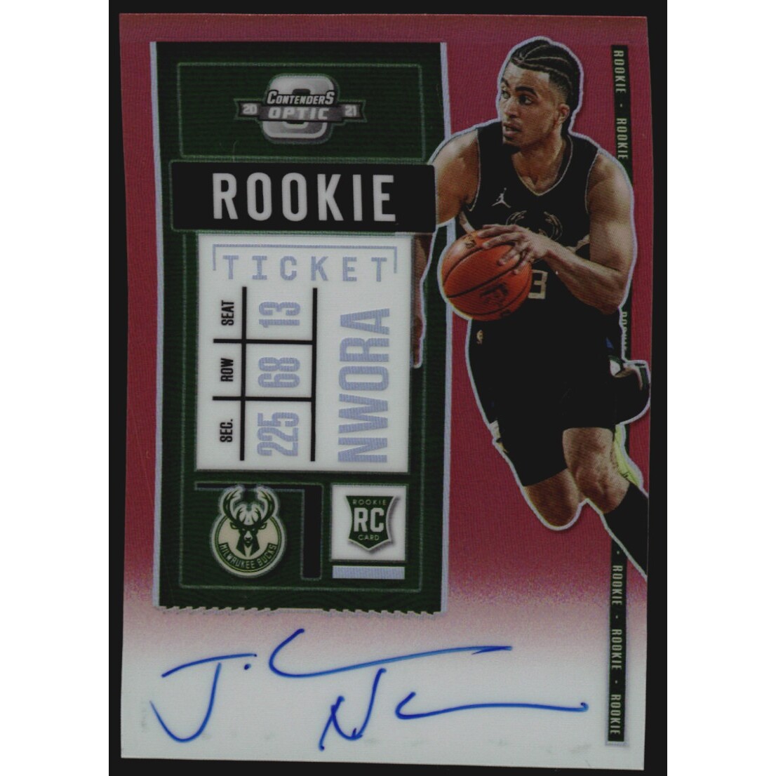 2020-21 Panini Contenders Optic Variations Red #104 Jordan Nwora AU/99 2020-21 Panini Contenders Optic Variations Red #104 Jordan Nwora AU/99