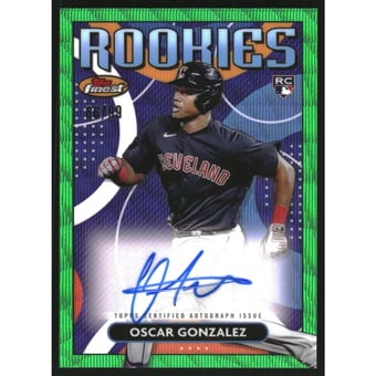 2023 Finest Rookie Design Variation Autographs Green Wave Refractors #RDAOG Oscar Gonzalez