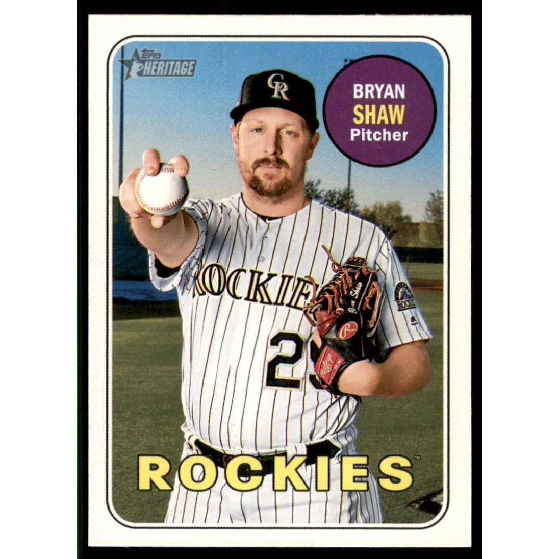 2018 Topps Heritage Magenta Back #571 Bryan Shaw. rookie card picture