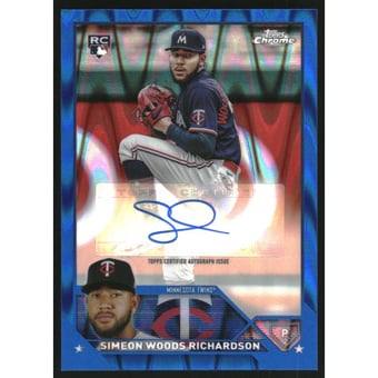 2023 Topps Chrome Update Autographs Blue Raywave Refractors #ACSW Simeon Woods Richardson