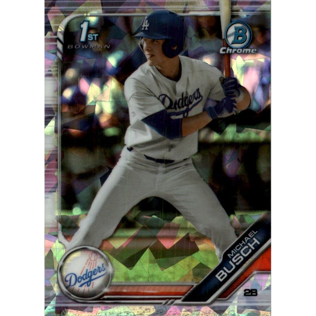 2019 Bowman Chrome Draft Sapphire #BDC57 Michael Busch. rookie card picture