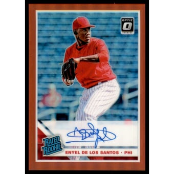 2019 Donruss Optic Rated Rookies Signatures Red #14 Enyel De Los Santos/50