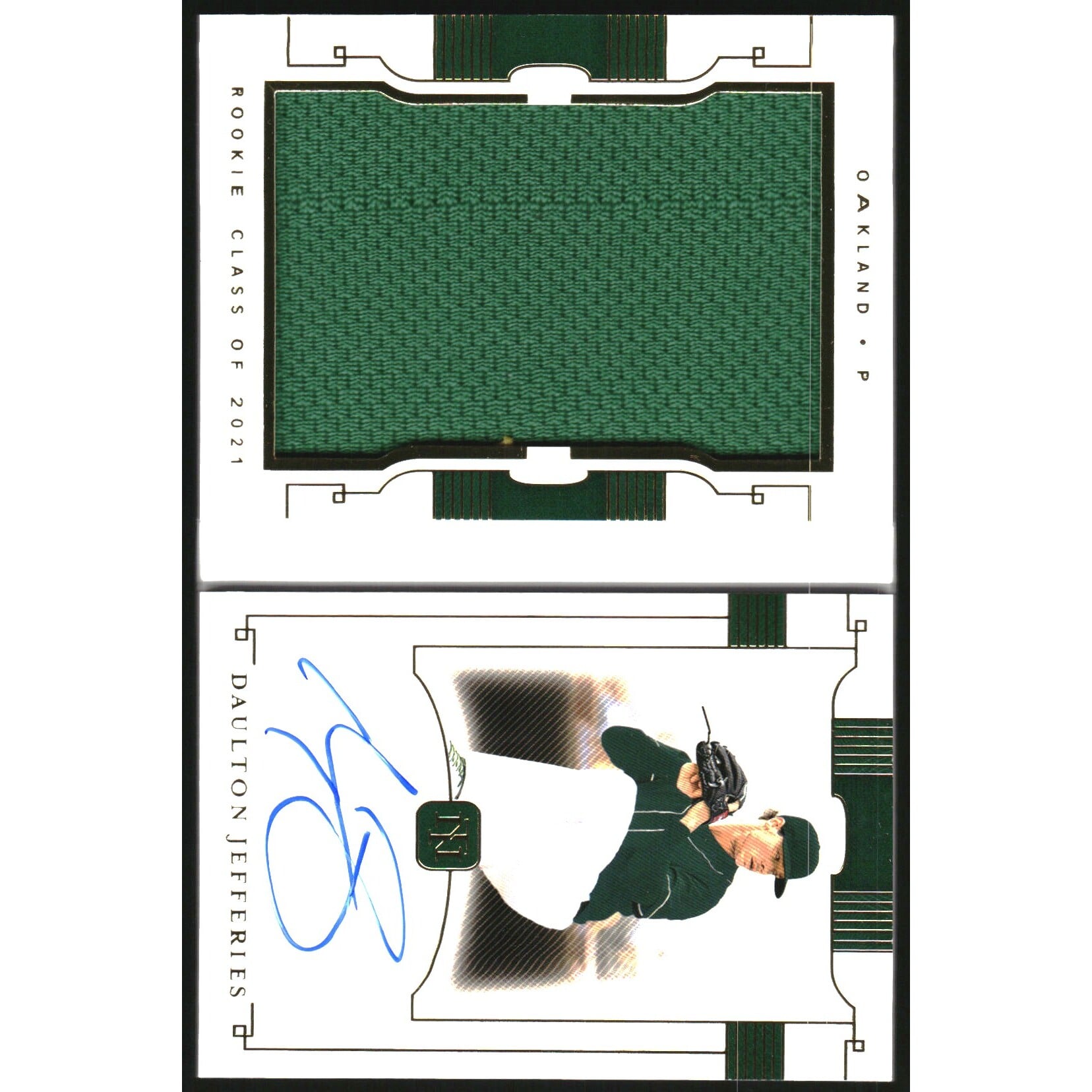 2021 Panini National Treasures Rookie Signature Jumbo Material Booklets #8 Daulton Jefferies. rookie card picture