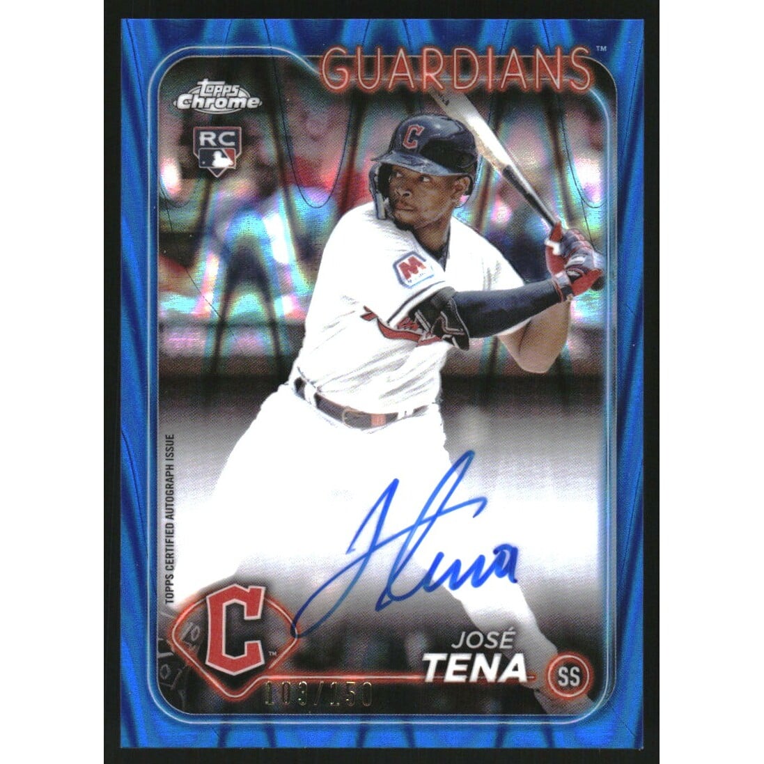 2024 Topps Chrome Rookie Autographs Blue RayWave Refractors #RAJT Jose Tena. rookie card picture