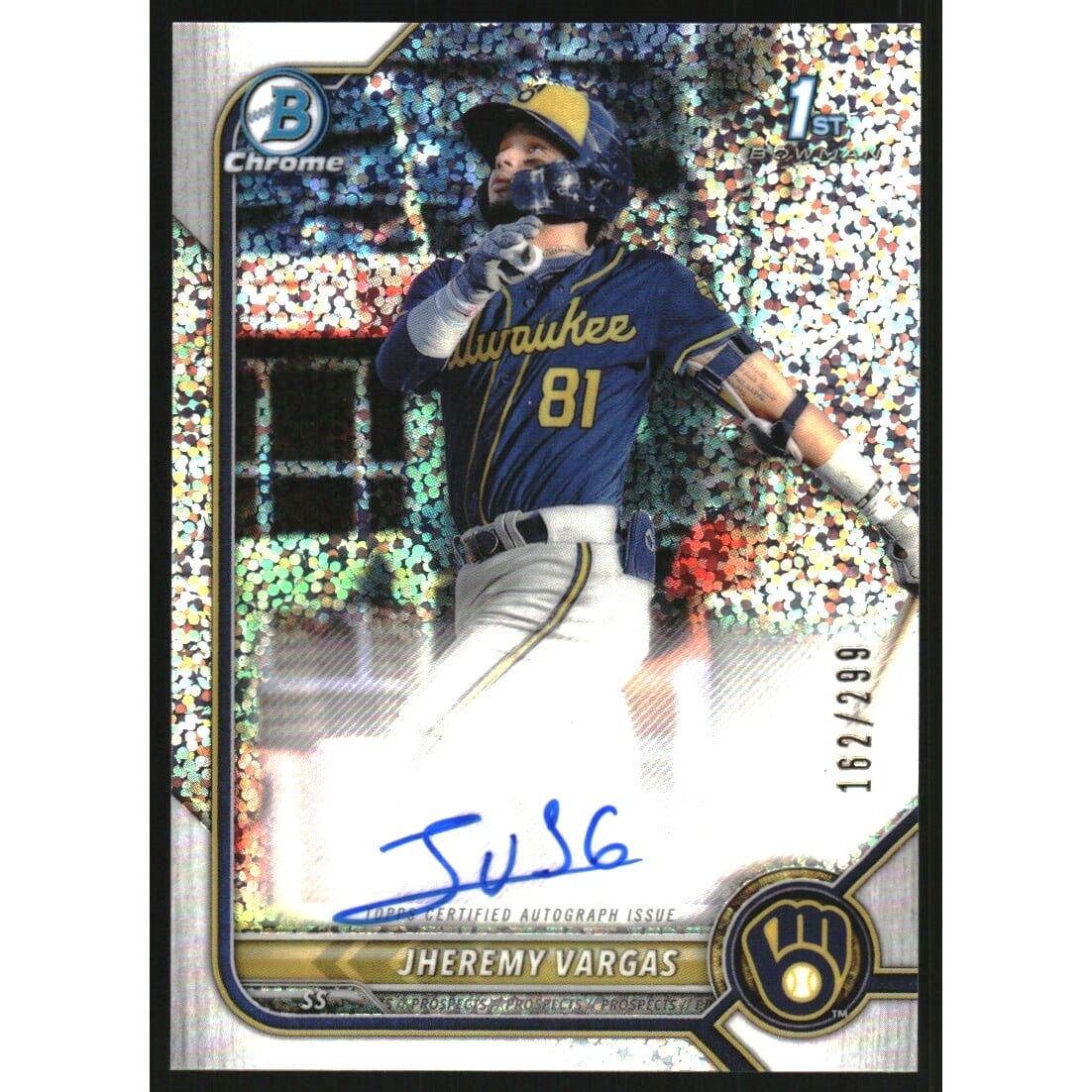2022 Bowman Chrome Prospect Autographs Speckle Refractors #CPAJRZ Jose Rodriguez. rookie card picture