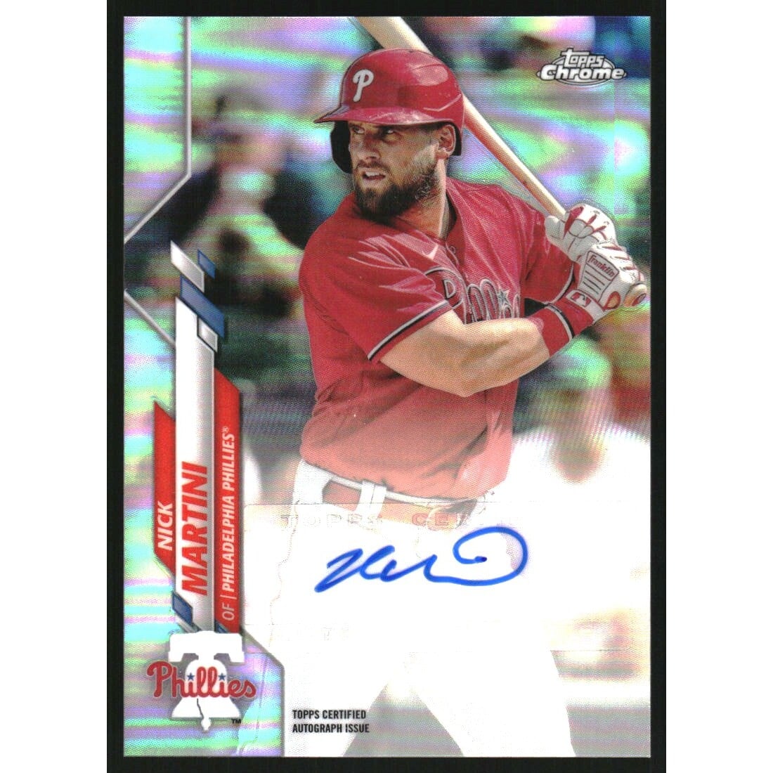 2020 Topps Chrome Update Autograph Refractors #USANM Nick Martini. rookie card picture