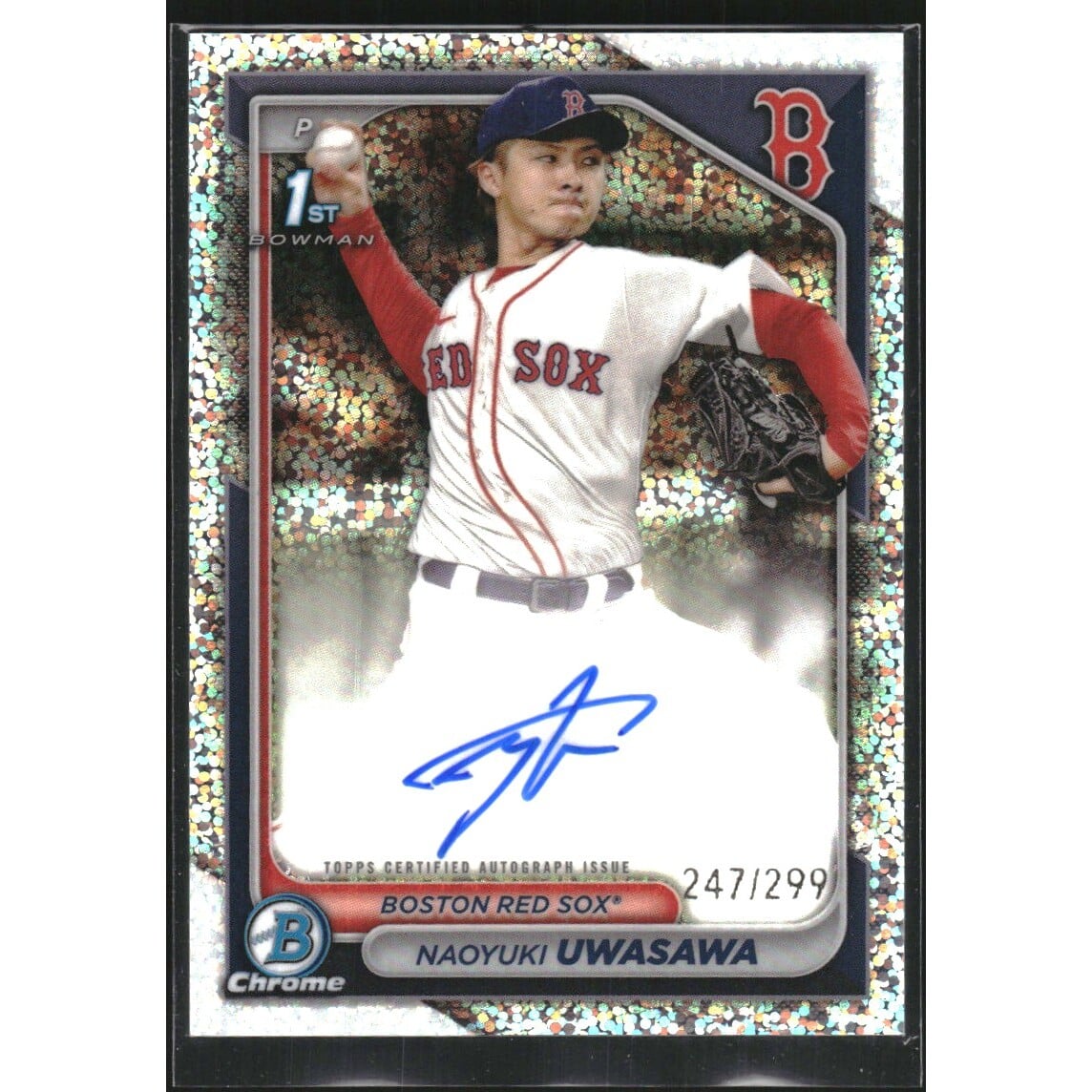 2024 Bowman Chrome Prospect Autographs Speckle Refractors #CPANU Naoyuki Uwasawa. rookie card picture