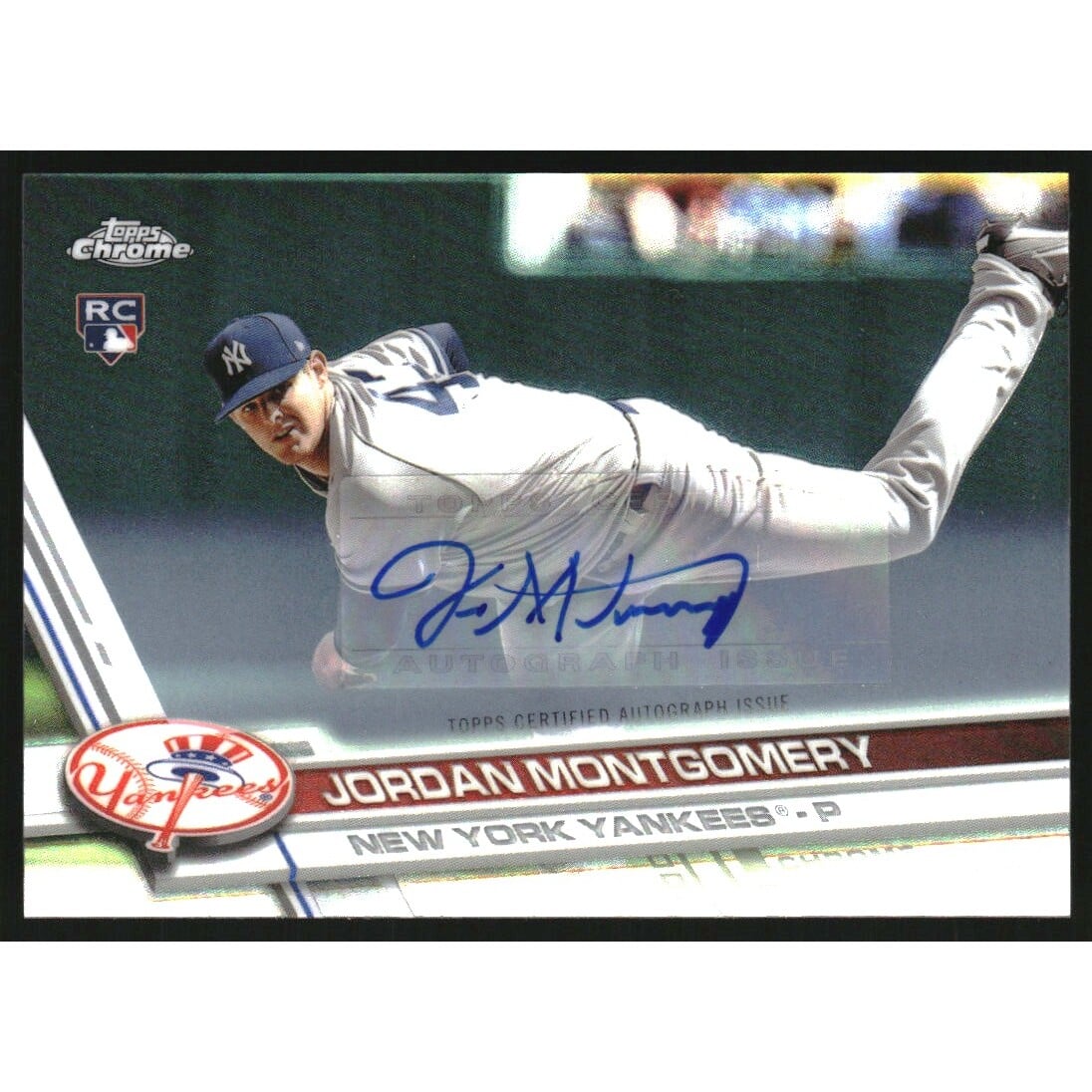 2017 Topps Chrome Update Autographs #HMT58 Jordan Montgomery. rookie card picture