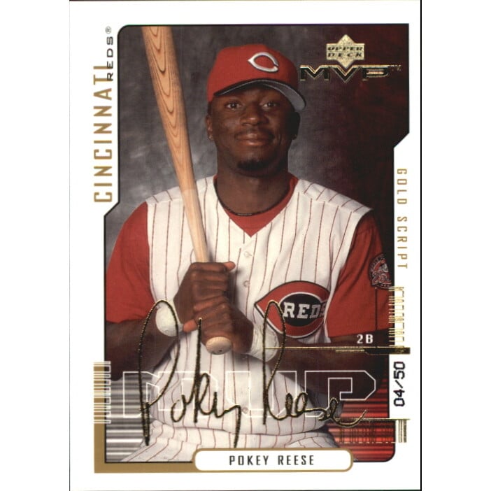 2000 Upper Deck MVP Gold Script #155 Pokey Reese. rookie card picture