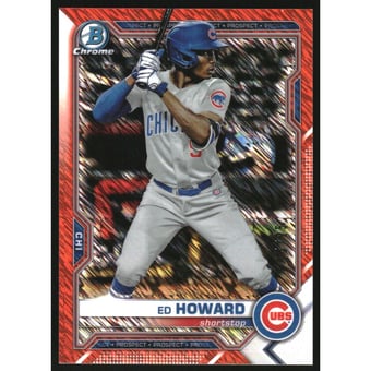 2021 Bowman Chrome Prospects Orange Shimmer Refractors #BCP221 Ed Howard