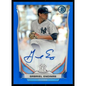 2014 Bowman Chrome Prospect Autographs Blue Refractors #BCAPGE Gabriel Encinas