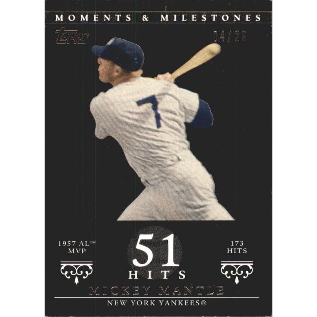 2007 Topps Moments and Milestones Black #75-51 Mickey Mantle/Hits 51. rookie card picture