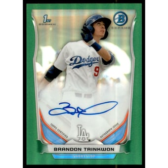 2014 Bowman Chrome Prospect Autographs Green Refractors #BCAPBT Brandon Trinkwon