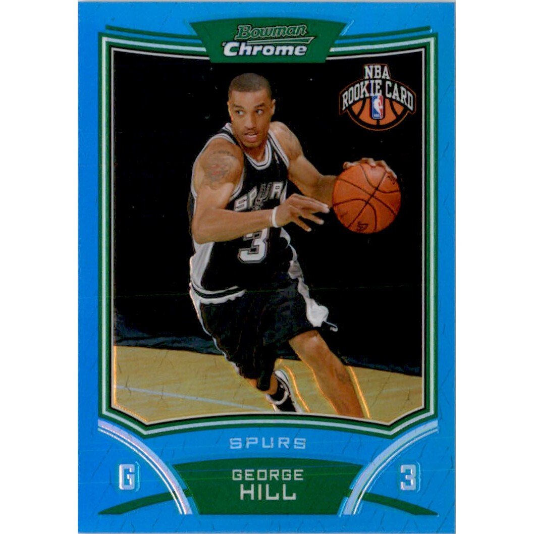 2008-09 Bowman Chrome Refractors Blue #134 George Hill. rookie card picture