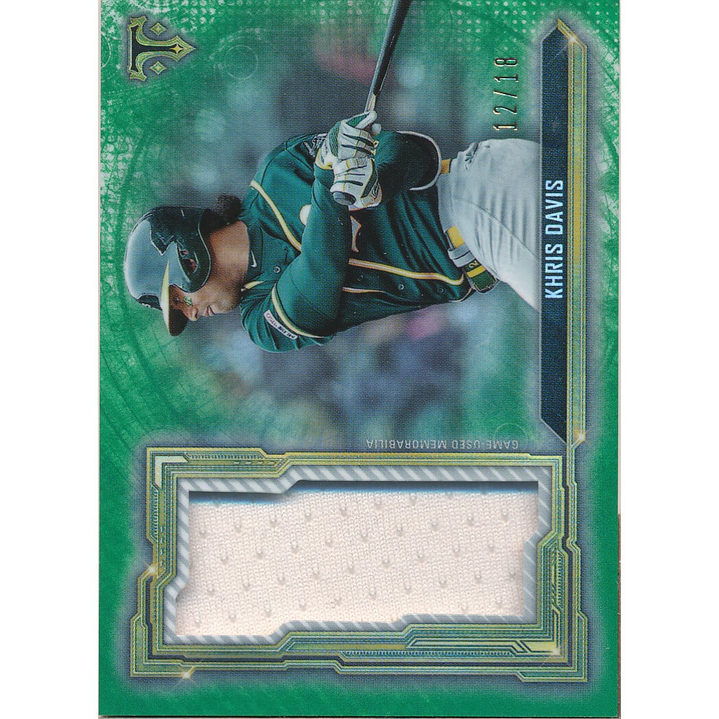 2020 Topps Triple Threads Single Jumbo Relics Emerald #SJRKD Khris Davis. rookie card picture