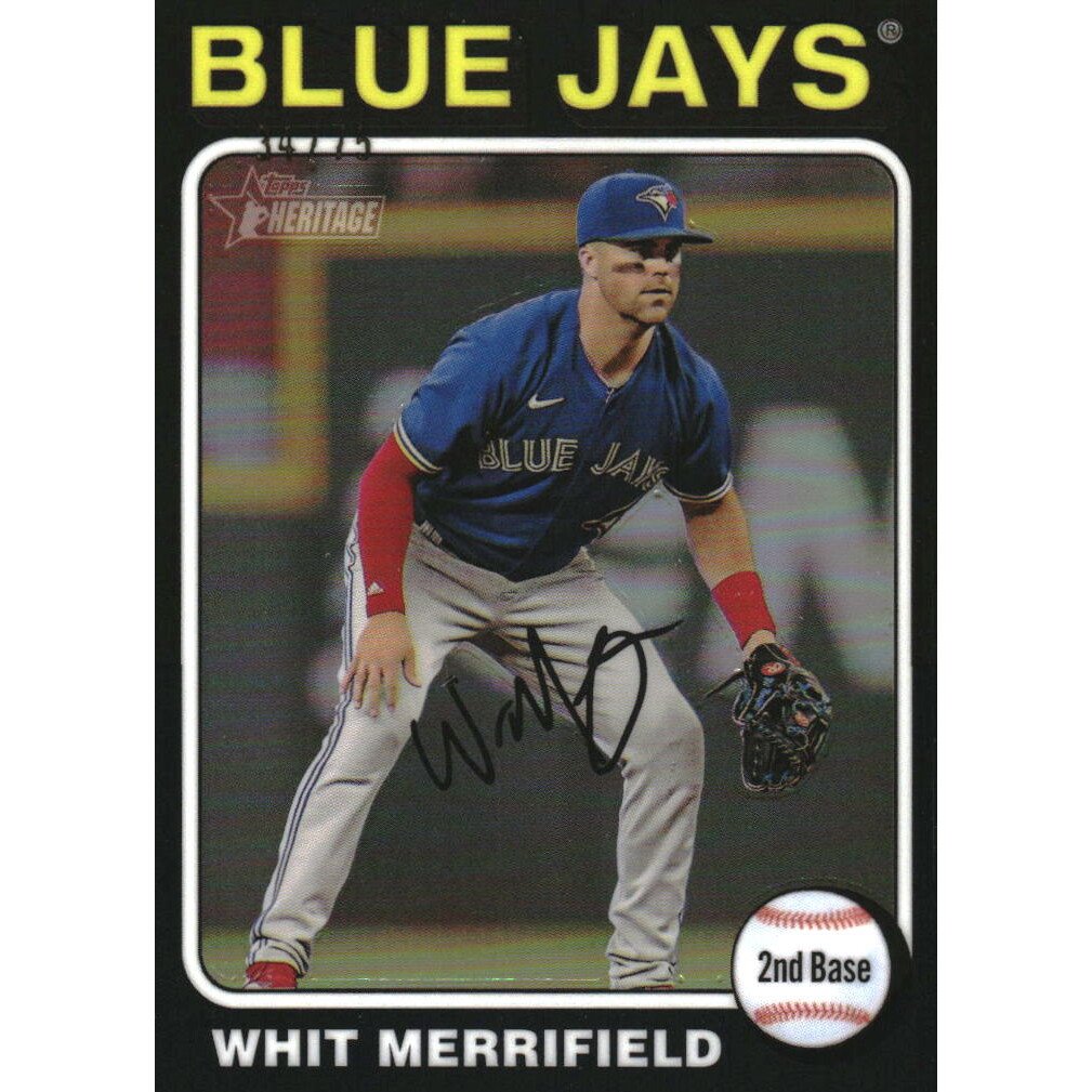 2024 Topps Heritage Chrome Black Refractors #359 Whit Merrifield HN. rookie card picture