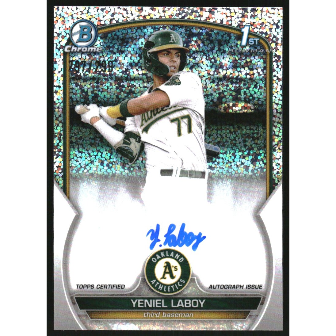 2023 Bowman Chrome Prospect Autographs Speckle Refractors #CPAYLY Yeniel Laboy