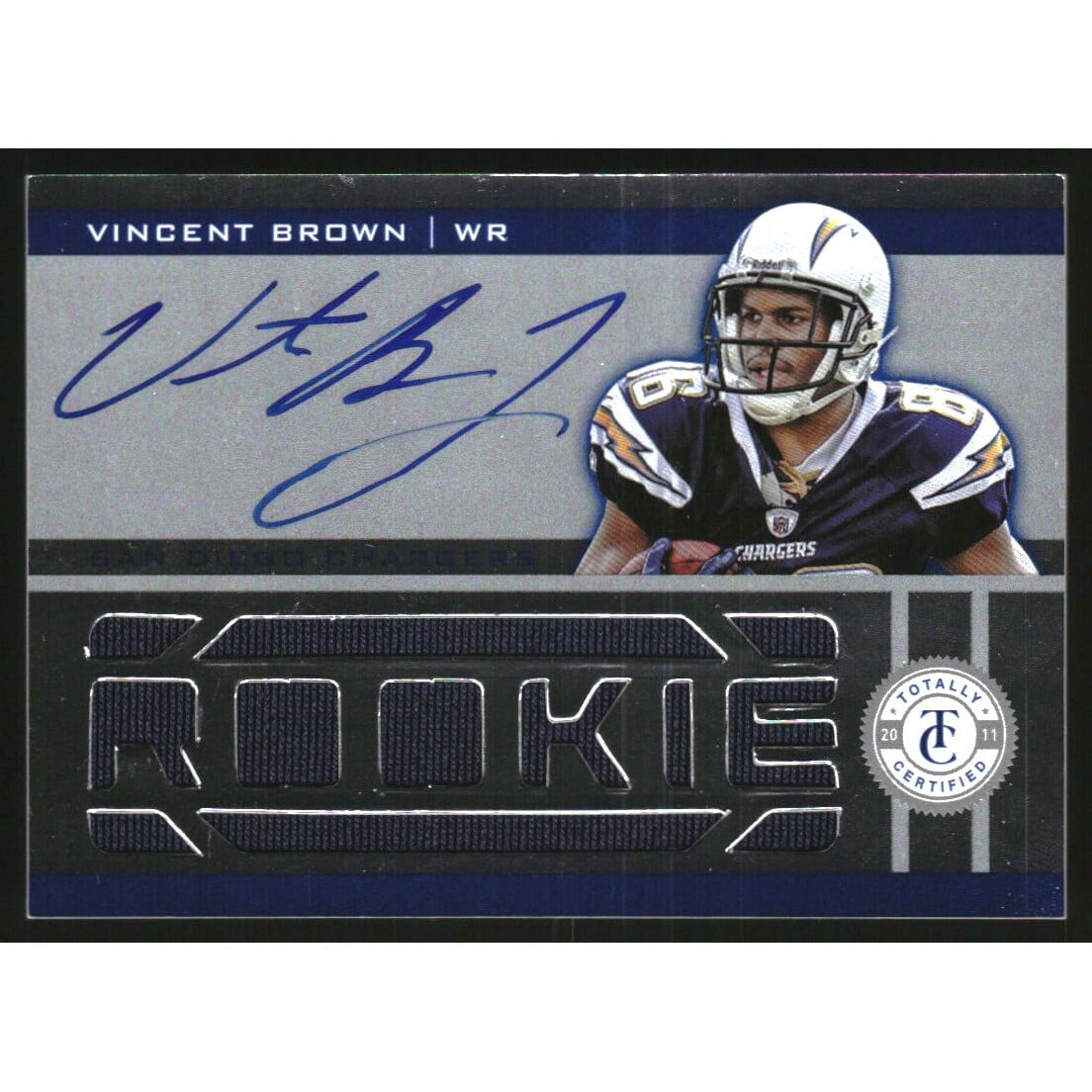 2011 Totally Certified #235 Vincent Brown JSY AU/499 RC