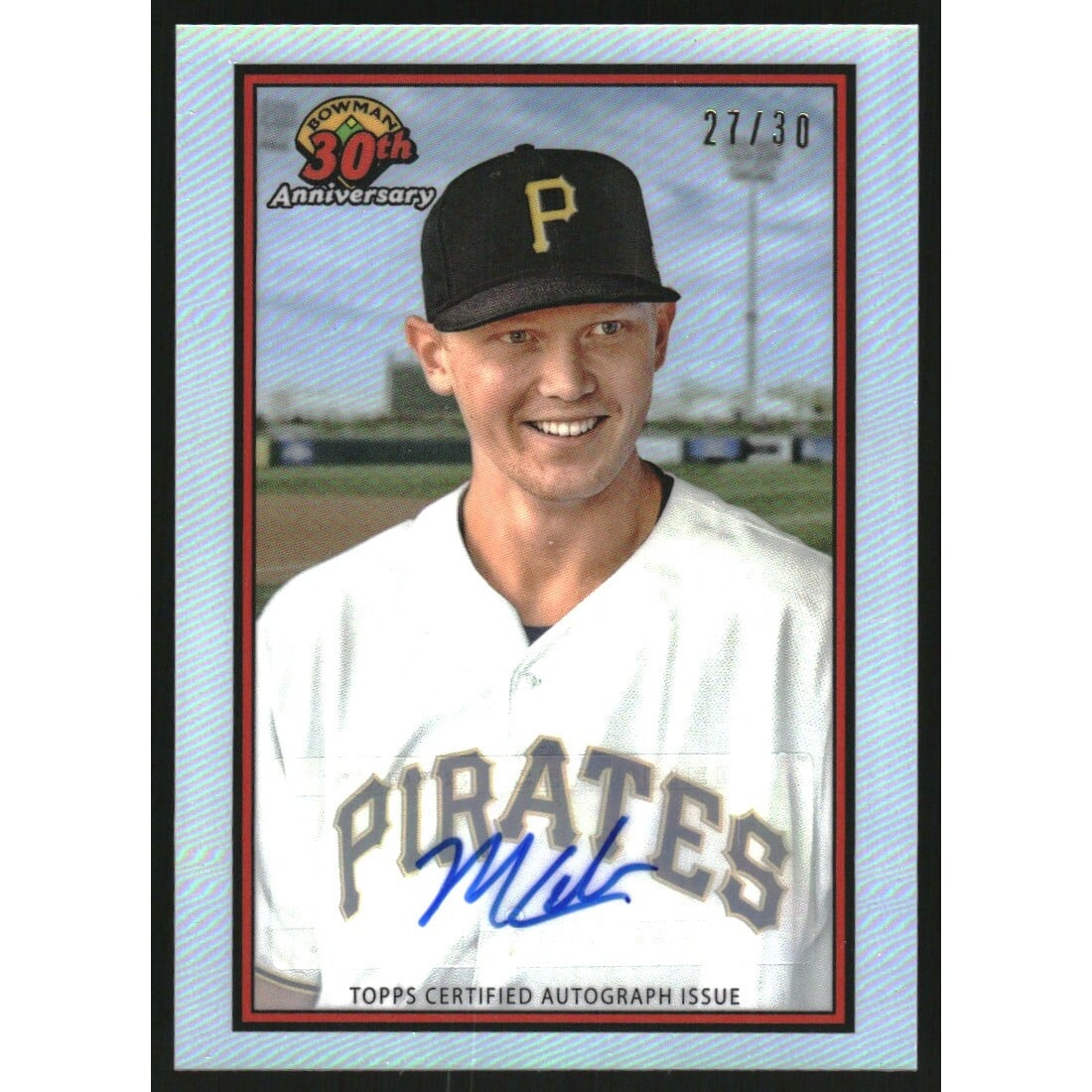 2019 Bowman Chrome 30th Anniversary Autographs #B30MKE Mitch Keller/30. rookie card picture