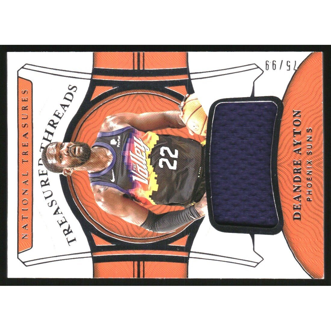 2021-22 Panini National Treasures Treasured Threads #25 Deandre Ayton. rookie card picture