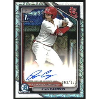 2024 Bowman Chrome Draft Autographs HTA Choice Refractors #CPARCA Ryan Campos