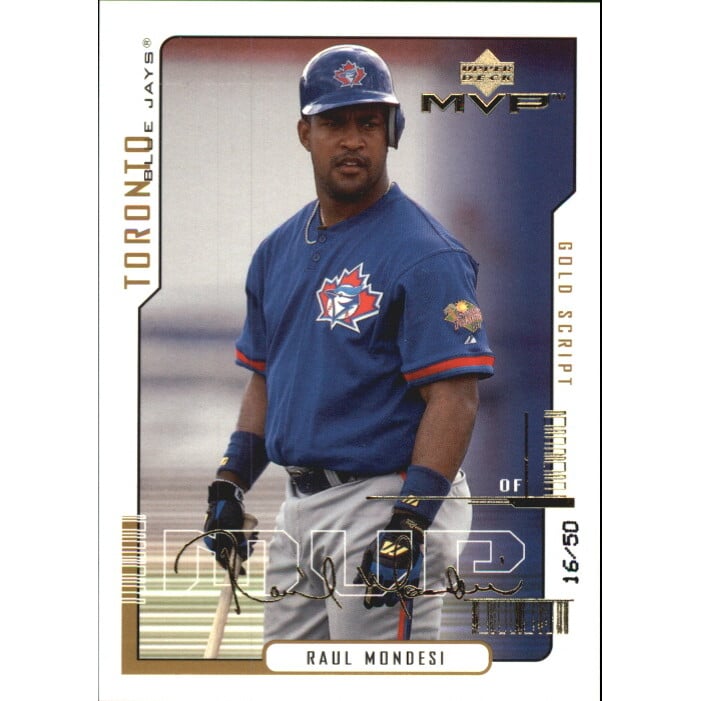 2000 Upper Deck MVP Gold Script #38 Raul Mondesi. rookie card picture