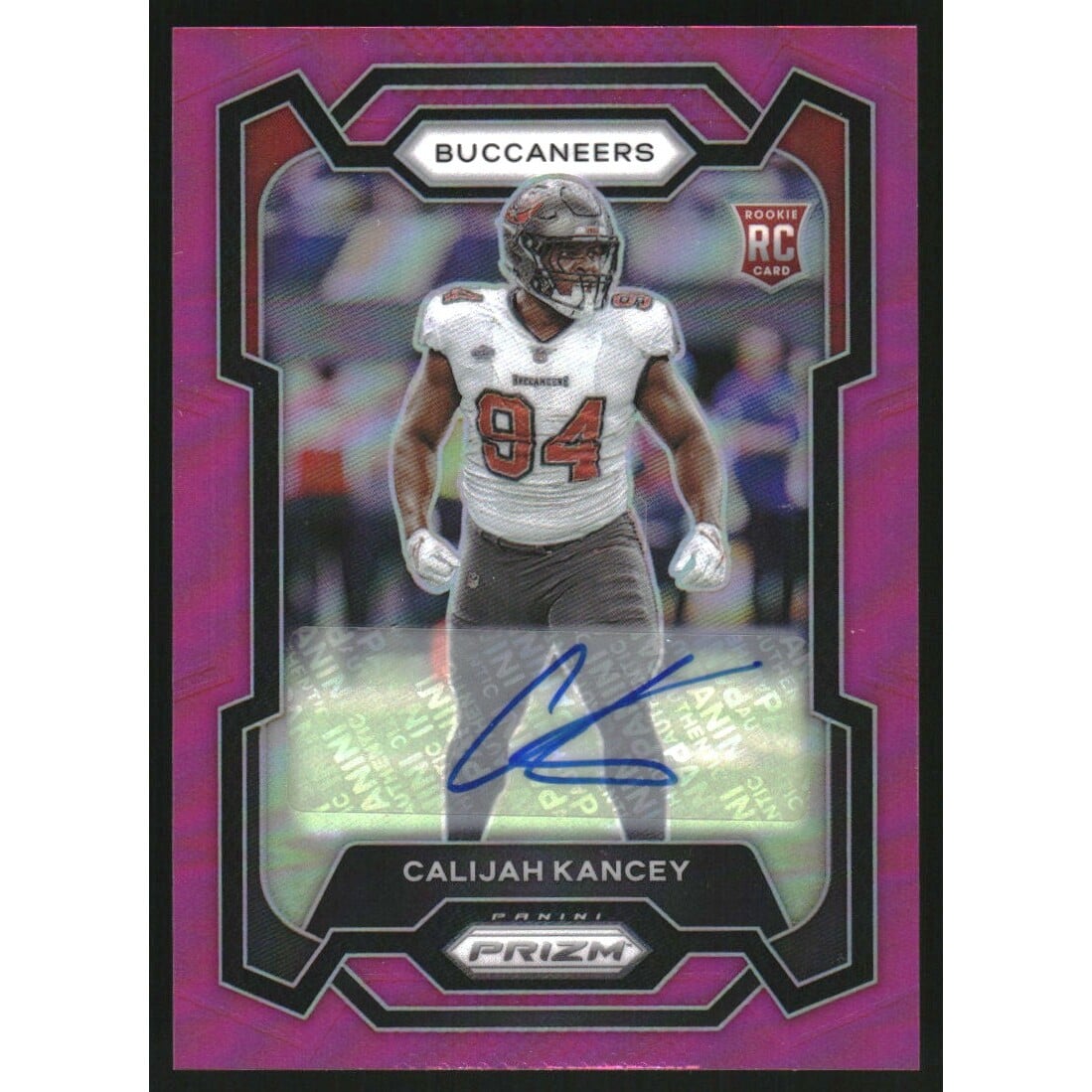 2023 Panini Prizm Autographs Prizms Pink #393 Calijah Kancey. rookie card picture
