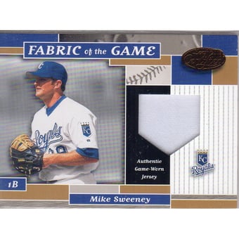 2002 Leaf Certified Fabric of the Game #94BA Mike Sweeney/100
