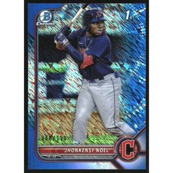 2022 Bowman Chrome Prospects Blue Shimmer Refractors #BCP2 Jhonkensy Noel