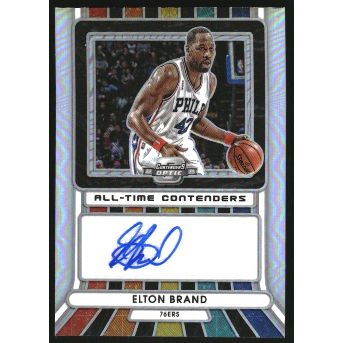 2022-23 Panini Contenders Optic All Time Contenders Autographs #13 Elton Brand/125. rookie card picture