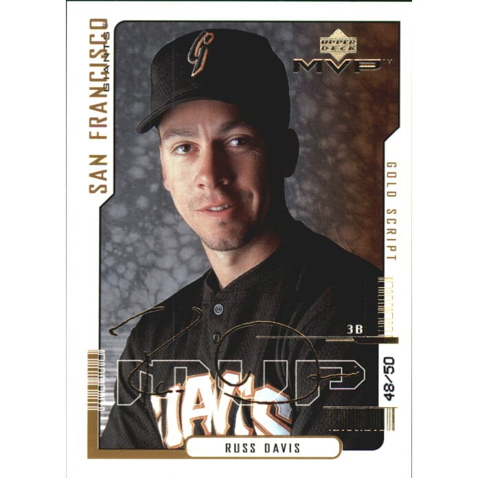 2000 Upper Deck MVP Gold Script #91 Russ Davis. rookie card picture