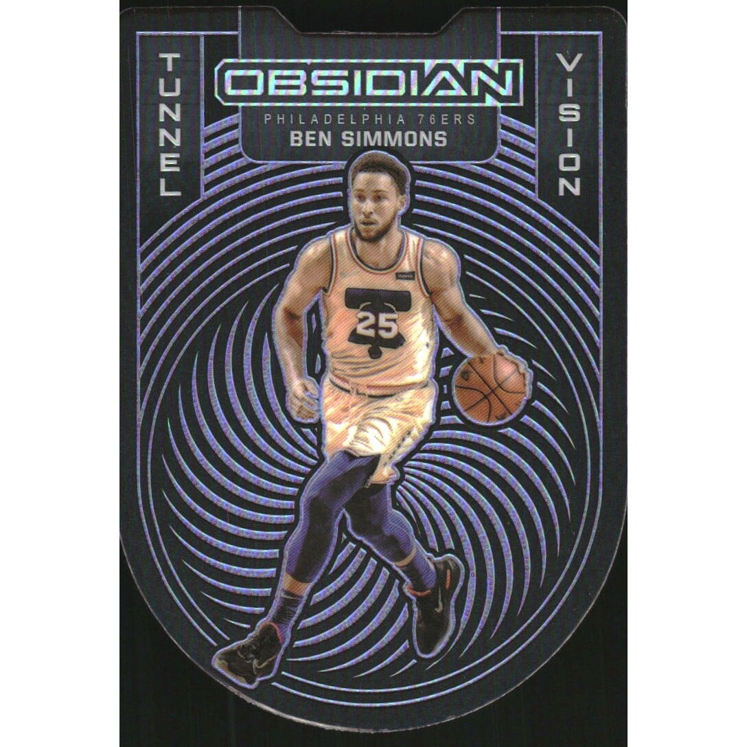 2020-21 Panini Obsidian Tunnel Vision Electric Etch Purple #10 Ben Simmons. rookie card picture