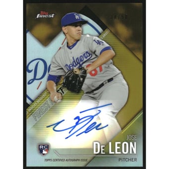 2017 Finest Firsts Autographs Gold Refractors #FFJDL Jose De Leon