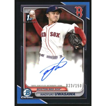 2024 Bowman Chrome Prospect Autographs Blue Refractors #CPANU Naoyuki Uwasawa