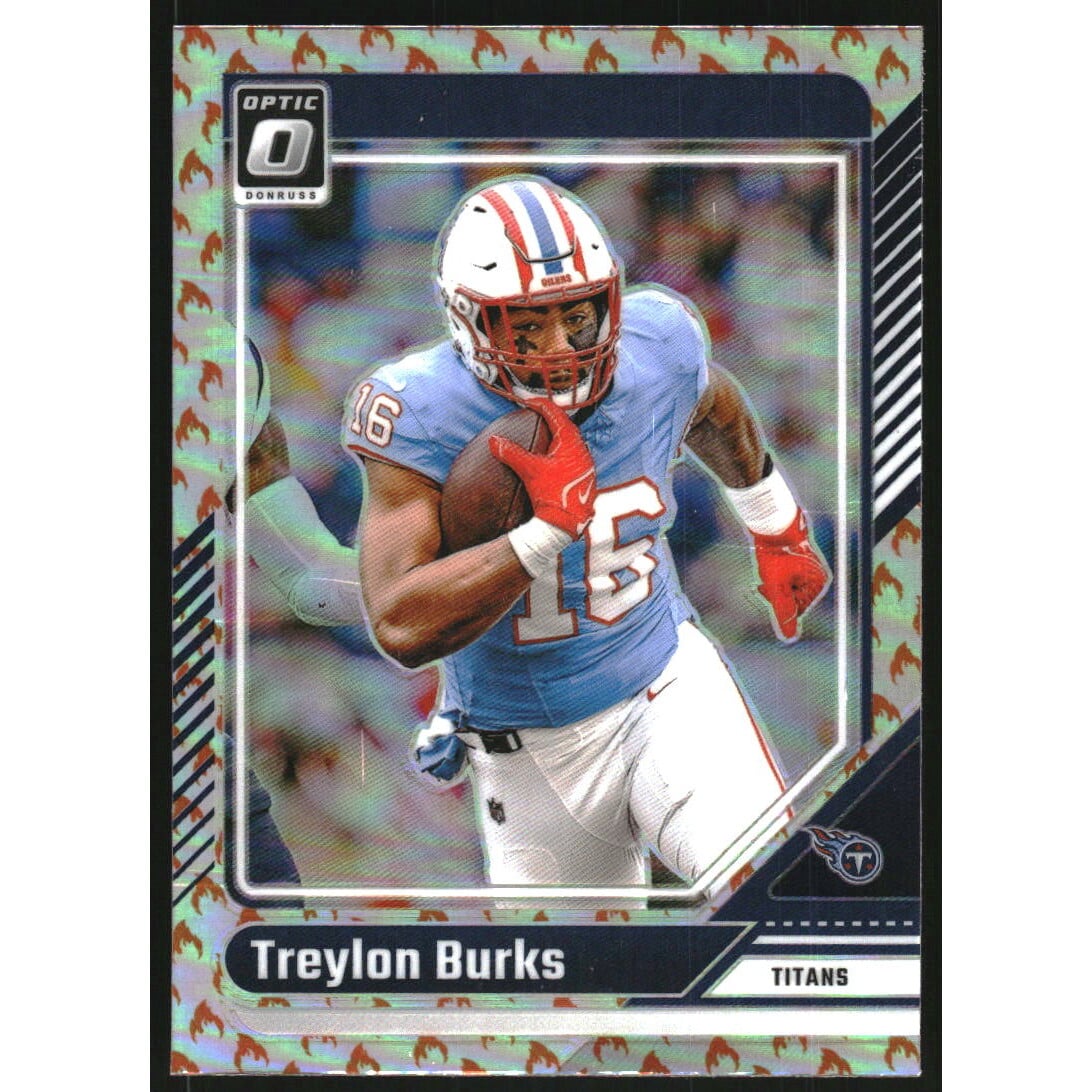 2024 Donruss Optic Fire #193 Treylon Burks. rookie card picture