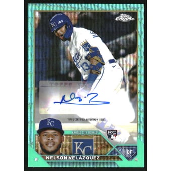 2023 Topps Chrome Update Autographs Aqua Wave Refractors #ACNVE Nelson Velazquez