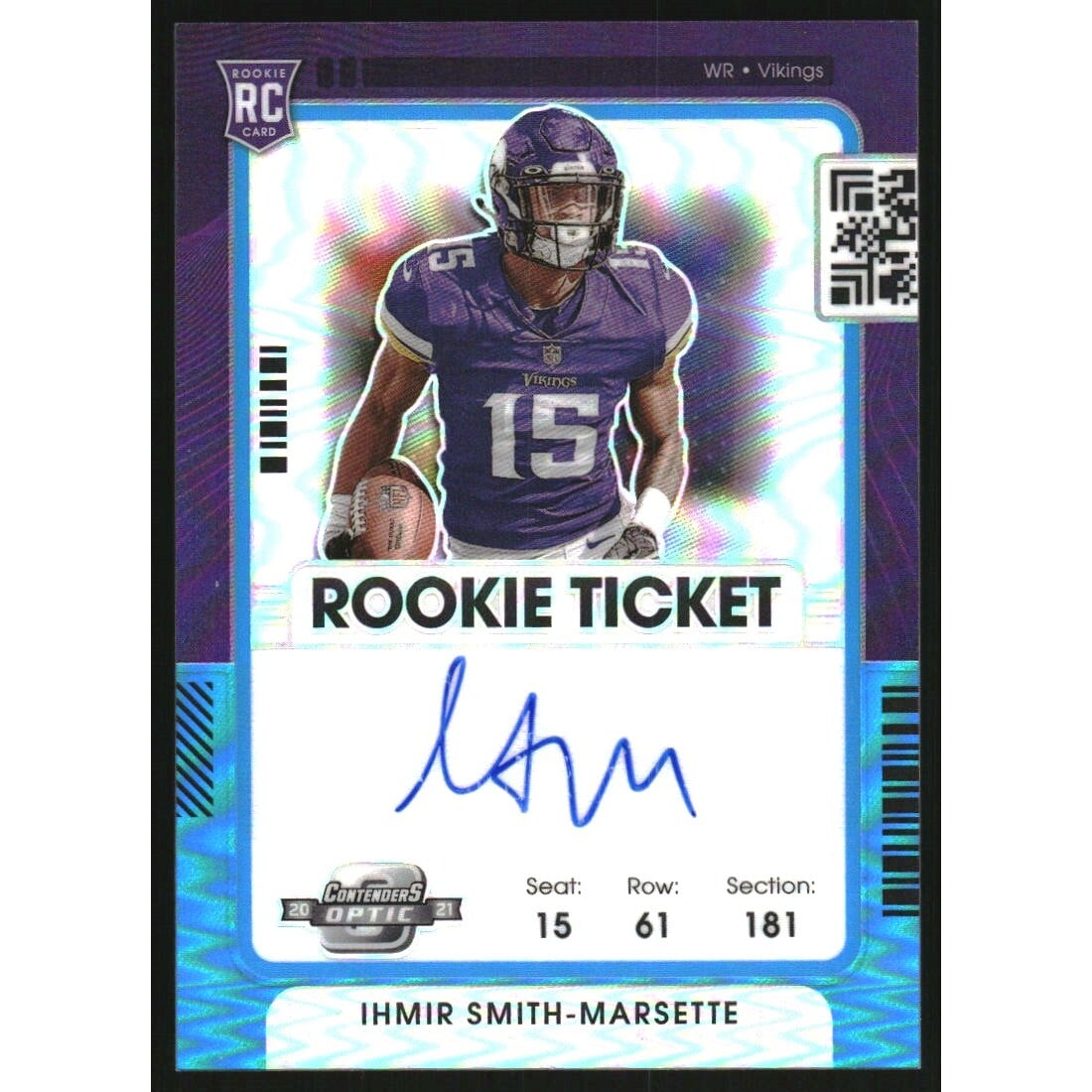 2021 Panini Contenders Optic Teal #140 Ihmir Smith-Marsette AU/99. rookie card picture