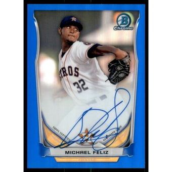 2014 Bowman Chrome Prospect Autographs Blue Refractors #BCAPMFE Michael Feliz