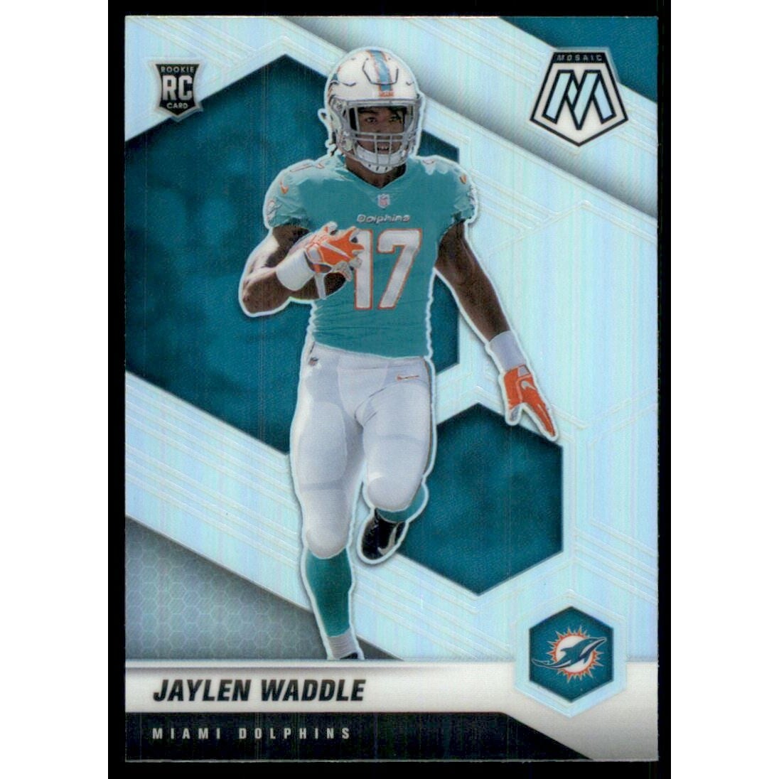 2021 Panini Mosaic Silver #308 Jaylen Waddle. rookie card picture