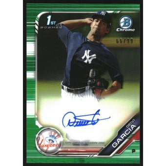 2019 Bowman Chrome Prospect Autographs Green Refractors #CPADG Deivi Garcia