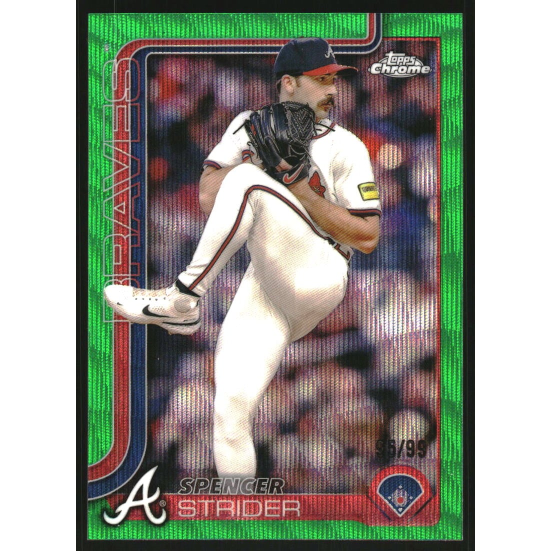 2025 Topps Chrome Green Wave Refractors #46 Spencer Strider. rookie card picture