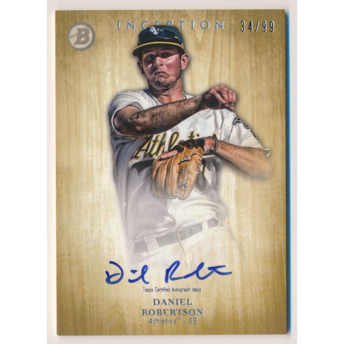 2014 Bowman Inception Prospect Autographs Gold #PADR Daniel Robertson. rookie card picture
