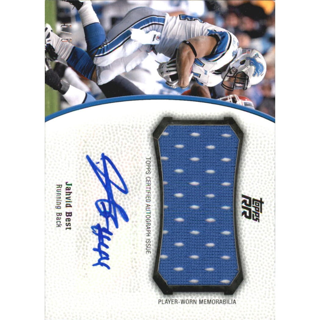 2011 Topps Rising Rookies Freshman Impressions Autograph Jerseys Jumbo Swatch #FIARJB Jahvid Best. rookie card picture