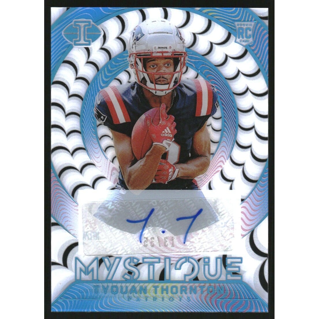 2022 Panini Illusions Mystique Autographs Light Blue #33 Tyquan Thornton/35. rookie card picture