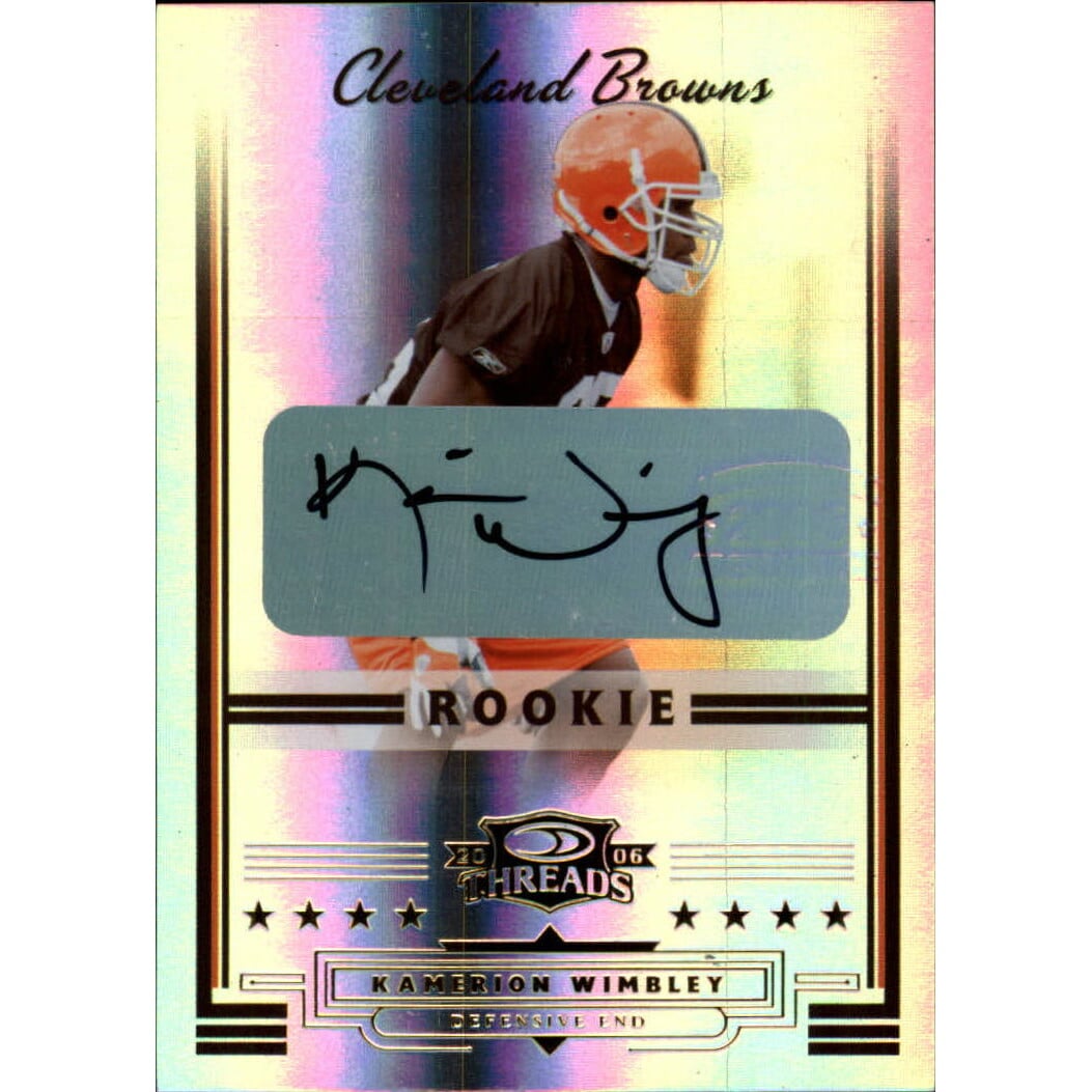 2006 Donruss Threads Rookie Autographs #185 Kamerion Wimbley. rookie card picture