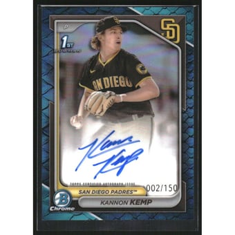 2024 Bowman Chrome Prospect Autographs Blue Reptilian Refractors #CPAKK Kannon Kemp